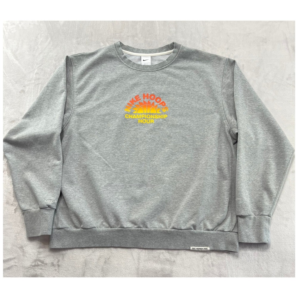Nike Sweatshirt Men XL Gray Nike Hoops Championship Hour Dri-FIT Pullover Sport